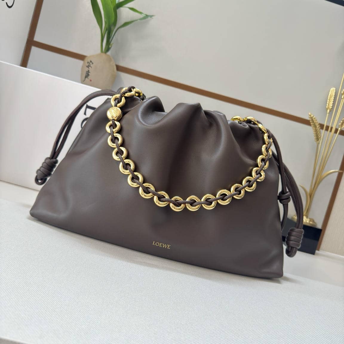 0010-Flamenco Metal Chain Lambskin (Snakeskin)
